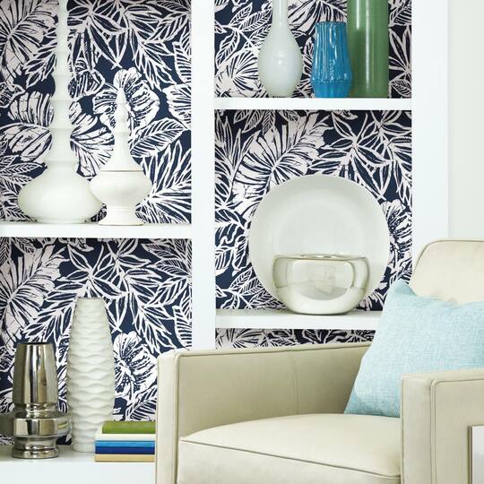 RoomMates Batik Tropical Leaf Peel & Stick Wallpaper
